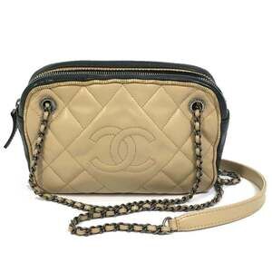 CHANEL Cream Shoulder Bag